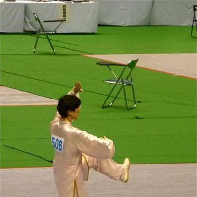 「第32回全日本武術太極拳選手権大会」 「女子呉式太極拳」 群馬県代表のN選手です 昨年から順位を上げ今年7位でした。 6位から入所なのであと一歩です!