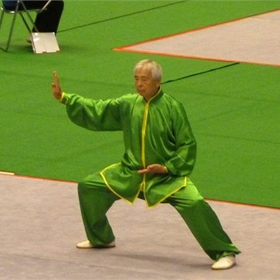 「第32回全日本武術太極拳選手権大会」 「男子陳式太極拳」 毎年連続出場されている杉山先生です。 長い間陳式太極拳を御指導いただきました。 御年81歳! まだまだ現役です!
