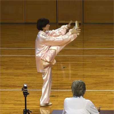 群馬県協会主催・第14回武術太極拳競技大会」 2015年9月に行われた協会主催の競技大会です! 全国大会の「呉式太極拳」7位入賞のN選手です。