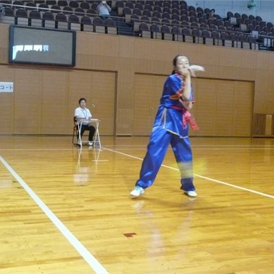 群馬県協会主催第14回武術太極拳競技大会 Y選手の「九節鞭」です。早くてシャッターが間に合わない!!!!