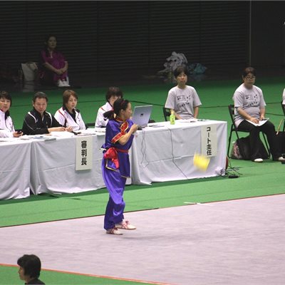 第33回全日本大会 女子伝統器械(九節鞭)で昨年3位入賞のY選手です。