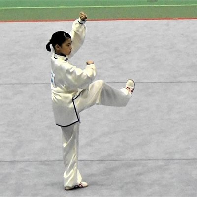 「第36回 武術太極拳選手権大会大会」 最終日「女子総合太極拳C」に出場の菜摘ちゃんです。 今年は緊張してしまったそうですが・・・。